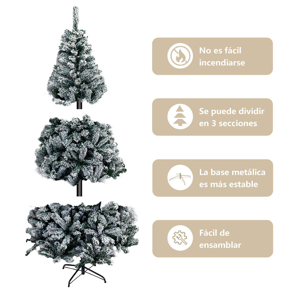 SDS111  Árbol De Navidad Nevado Artificial 2,1 M Cm-top 850 Ramas