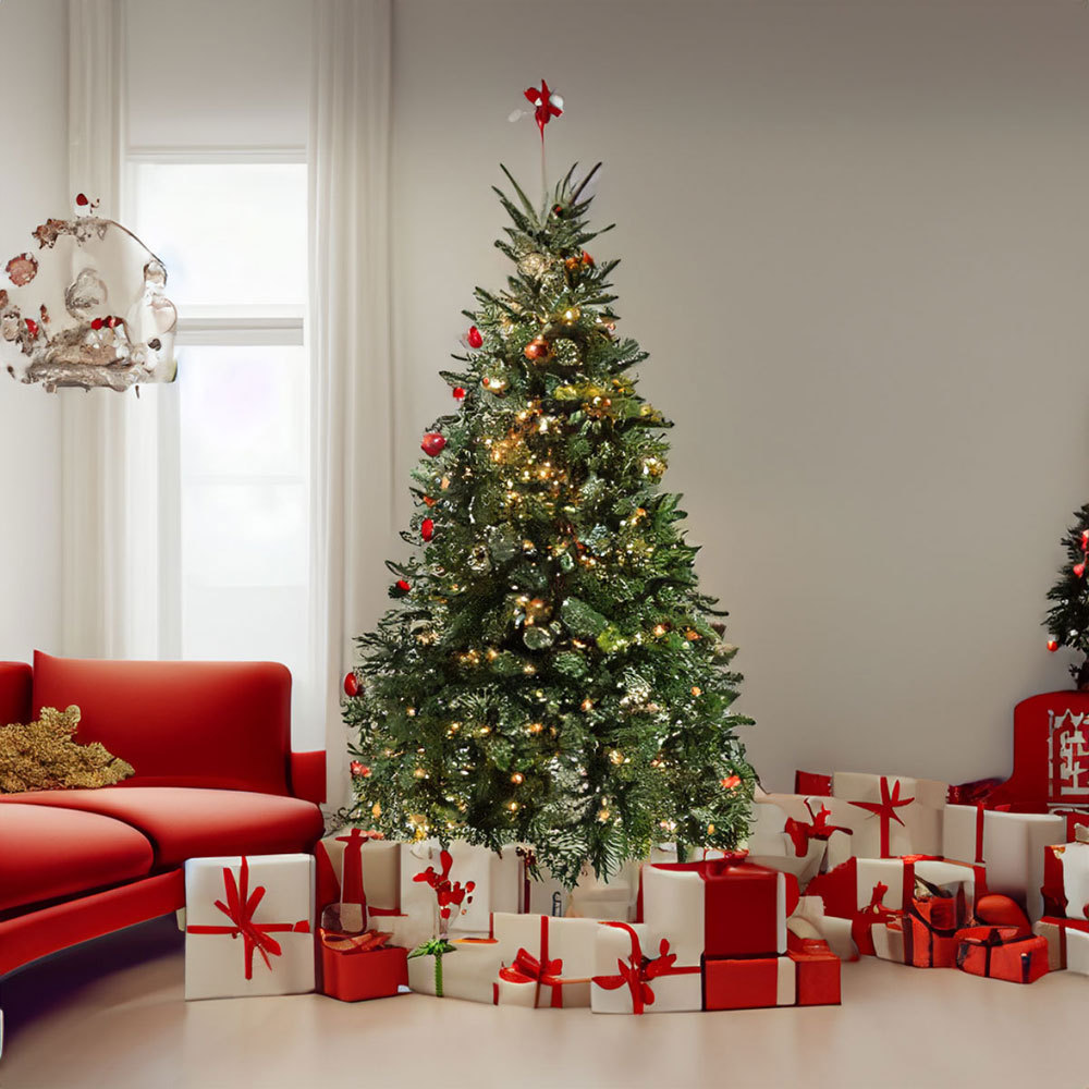 SDS127  Árbol Navidad Con Luces Led Cm-top Artificial Pino 2.1m