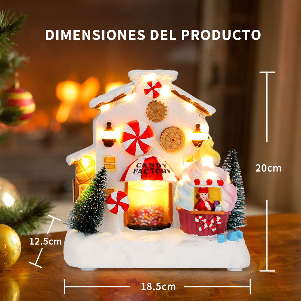 SDD1176   Casa Pueblo Navideña De Dulces Escena Cm-top Decoración