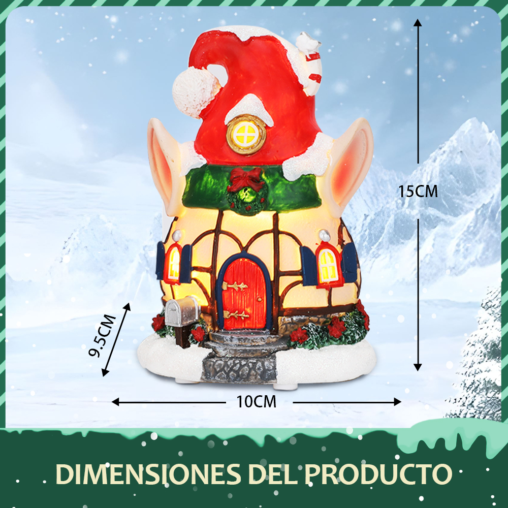 SDD1177-B  Casa Para Duendes Cm-top Cabaña Luminosa Pueblo Navideña