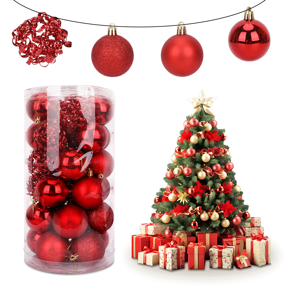 SDS464   30pcs Esferas 6cm Decoracion Navideña Cm-top Estilos Mixtos