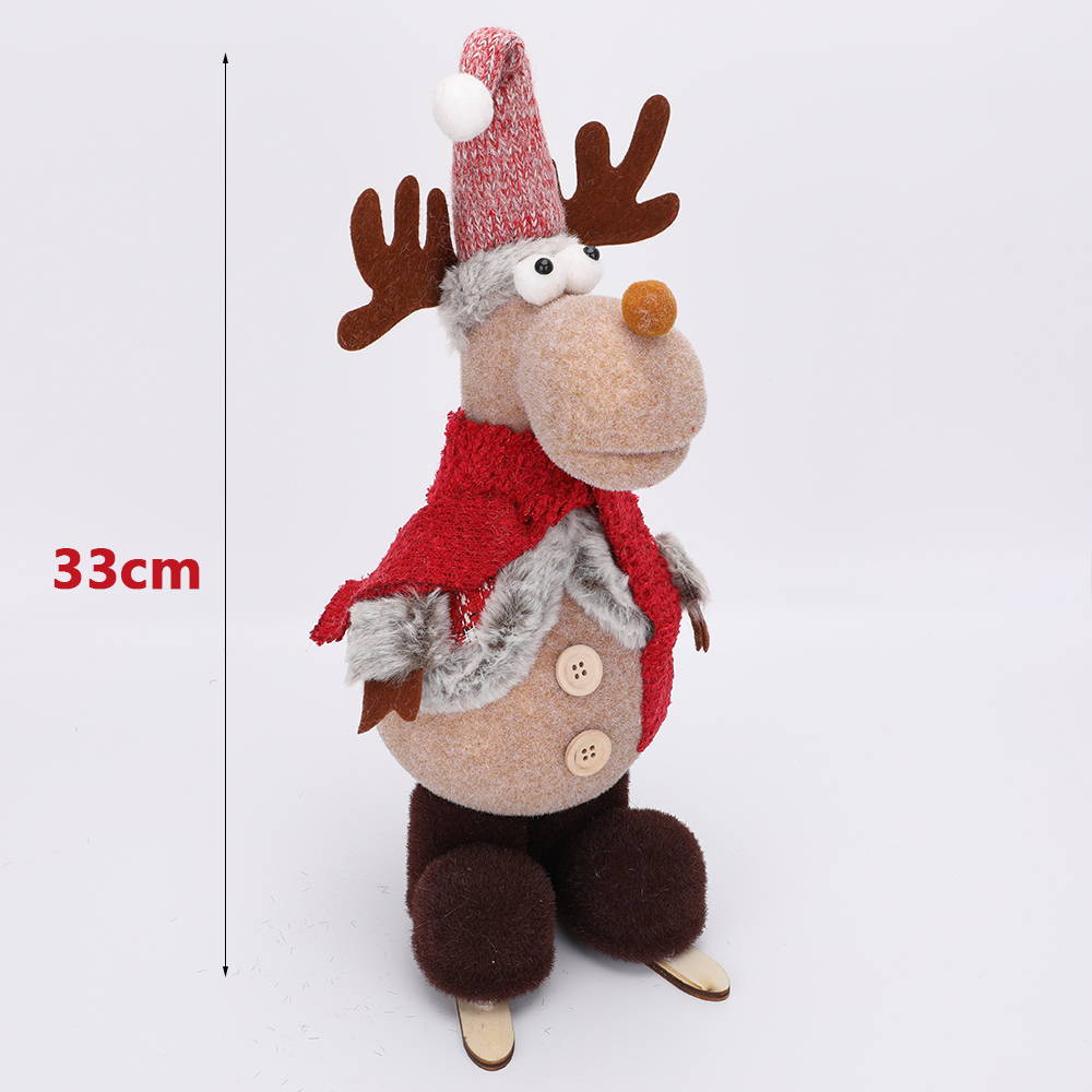 SDS519  Decoración Navidad Muñeco De Reno Cm-top Peluche Adorno 33cm