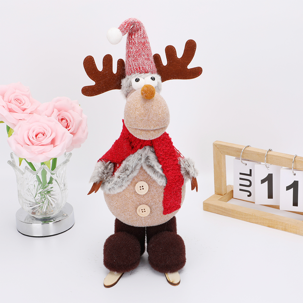 SDS519  Decoración Navidad Muñeco De Reno Cm-top Peluche Adorno 33cm