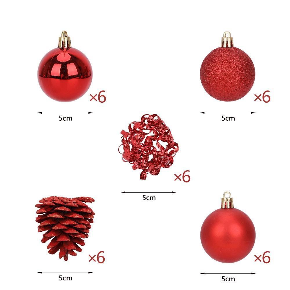 SDS461  Esferas De Navidad Cm-top Decoración Navideña 30 Pzs 5cm