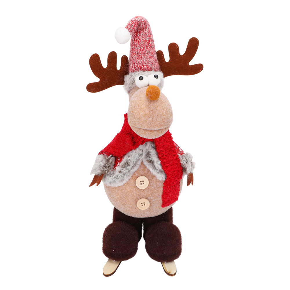 SDS519  Decoración Navidad Muñeco De Reno Cm-top Peluche Adorno 33cm