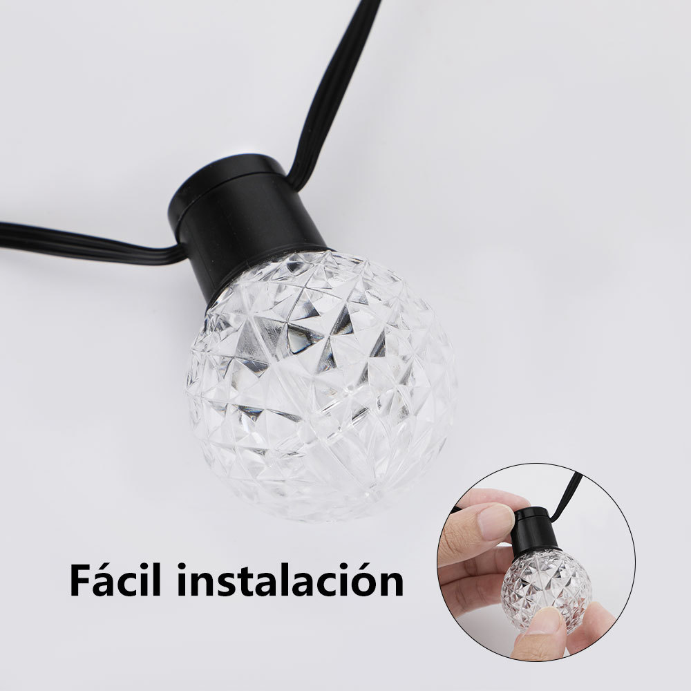 SDD1126  Guirnalda De Luces Navidad Exterior Jardin 6m 20 Led Foco