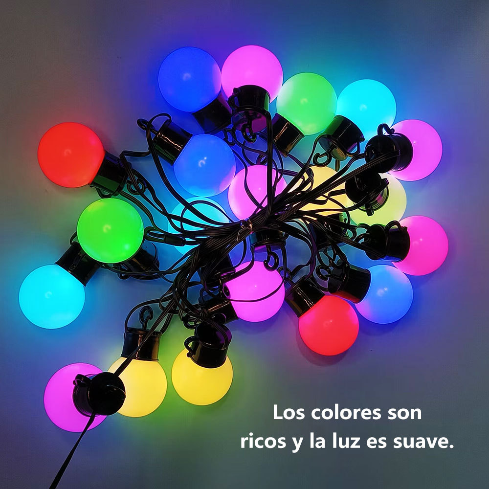 SDD1128  Guirnalda De Luces Rgb 6m 20 Focos Exterior Control Remoto