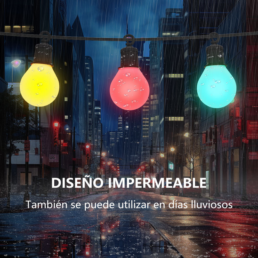 SDD1123   Guirnalda Luces 6m 20 Foco Led Exterior Decoración Navideña