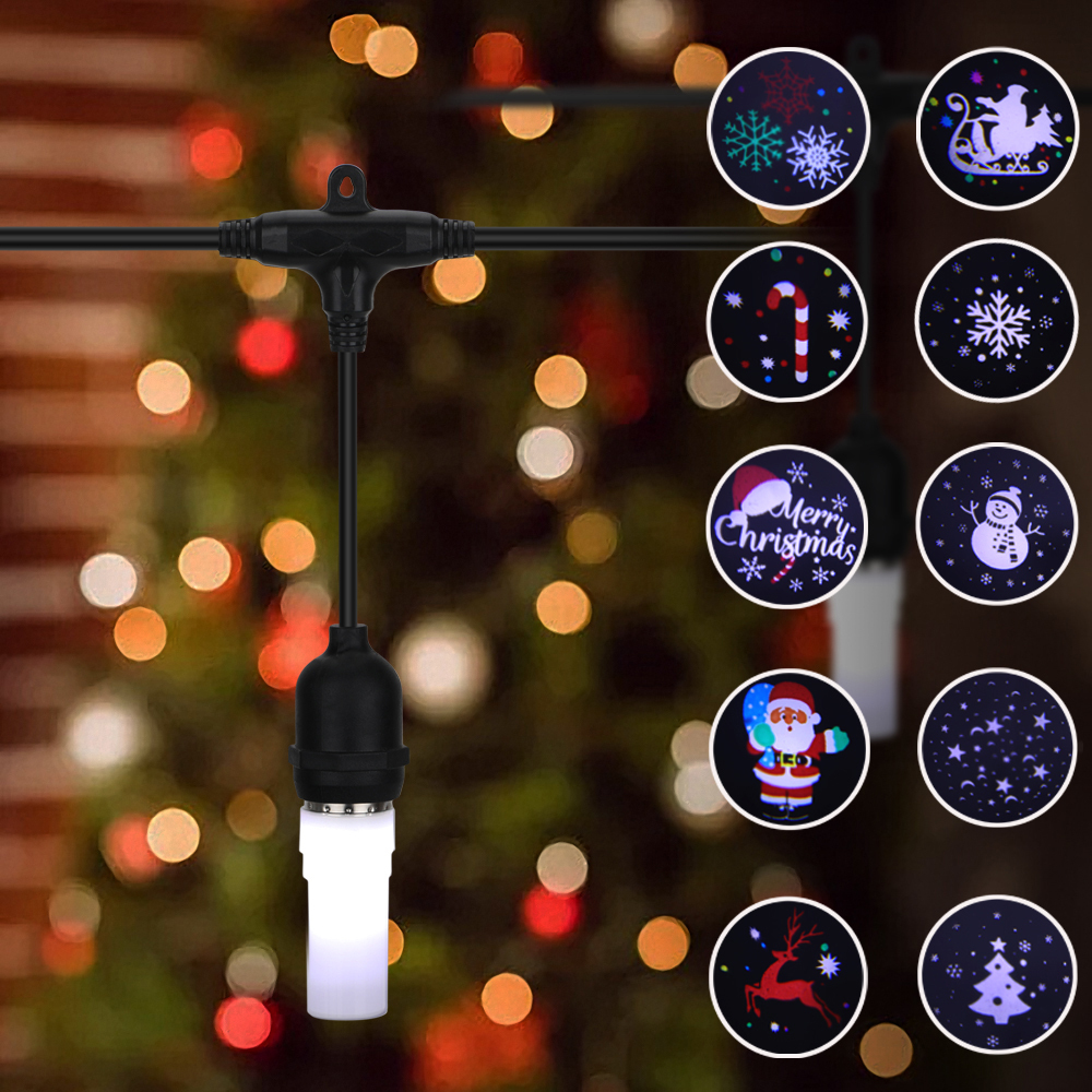 SDD1184  Guirnalda Navideña Proyector De Figuras Exterior 10m 10focos