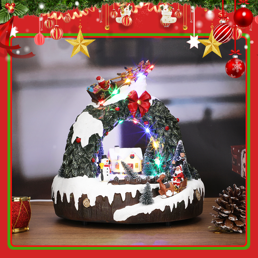 SDD1293  Villa Navideña Con Luz Led Y Musical Decoraciones Navideñas