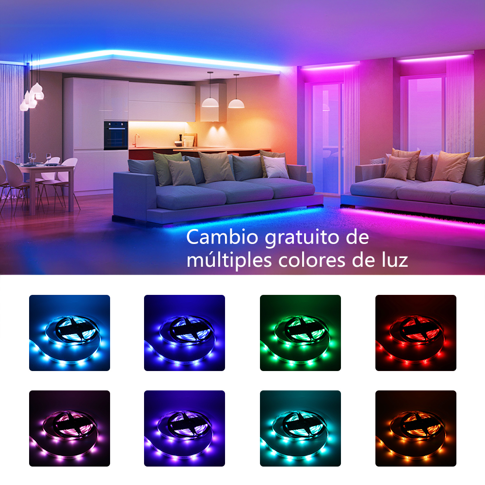 LED594  Tira De Luces Rgb 5m 5050 Bluetooth Decoración Del Hogar