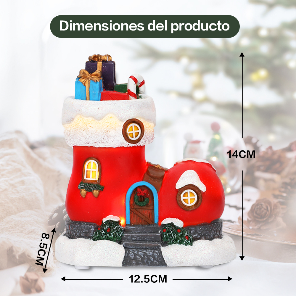 SDD1177-A  Casa Pueblo Villa Navideña Iluminada Con Luz Led Y Musical