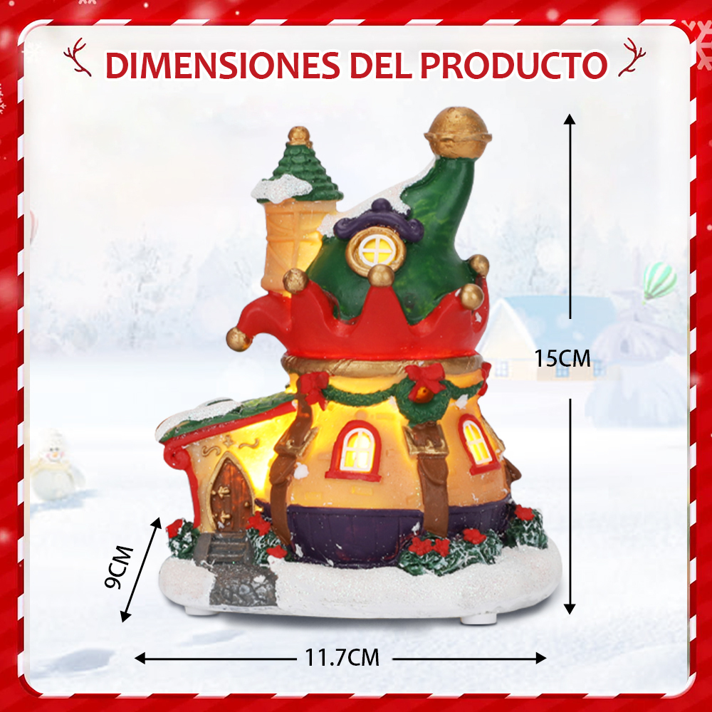 SDD1177-D  Casa Pueblo Villa Navideña Iluminada Con Luz Led Y Musical