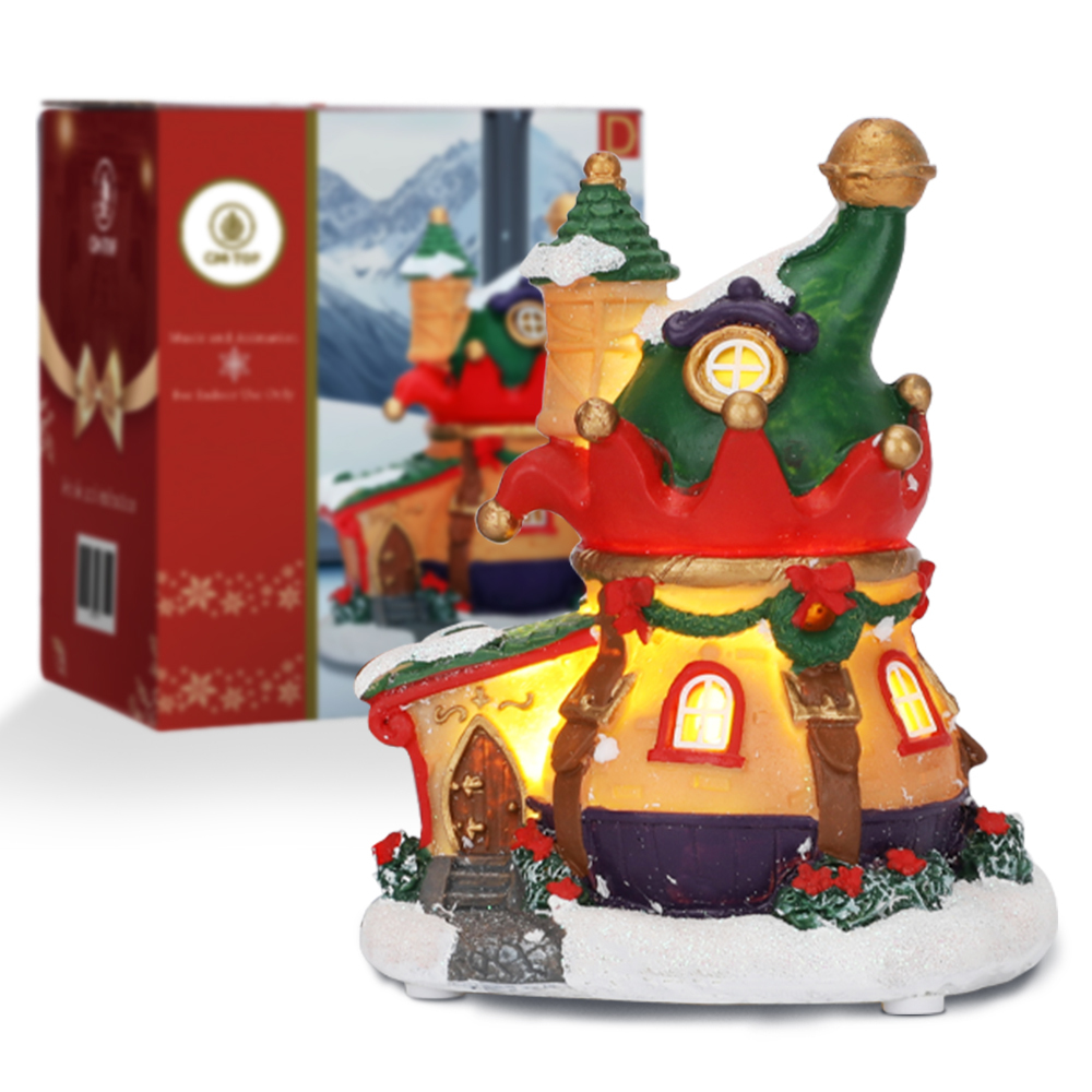 SDD1177-D  Casa Pueblo Villa Navideña Iluminada Con Luz Led Y Musical