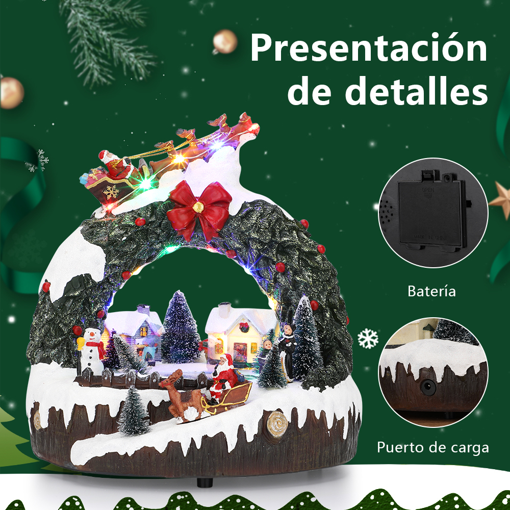 SDD1293  Villa Navideña Con Luz Led Y Musical Decoraciones Navideñas