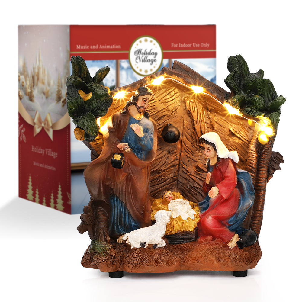 SDD1279  Nacimiento Navideño Pesebre Decoracion Con Cifras Fijas Luz