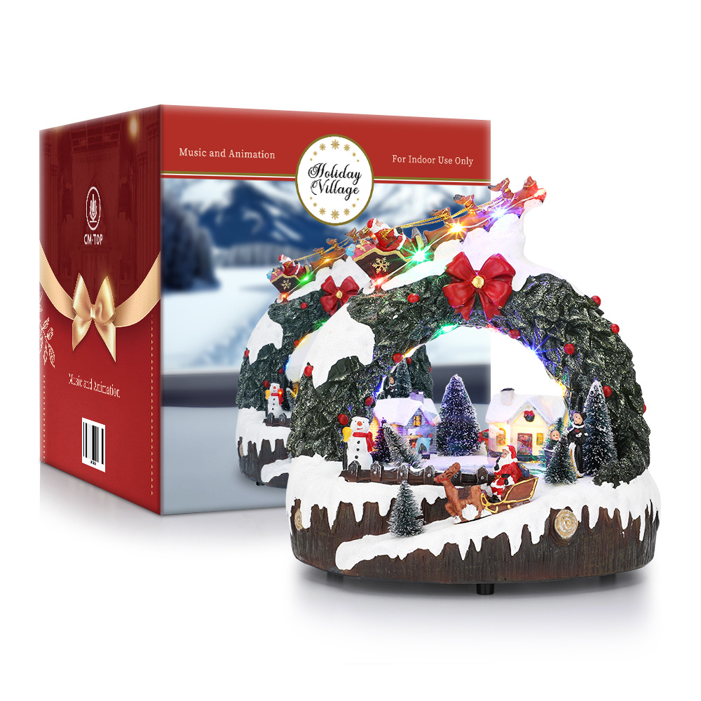 SDD1293  Villa Navideña Con Luz Led Y Musical Decoraciones Navideñas
