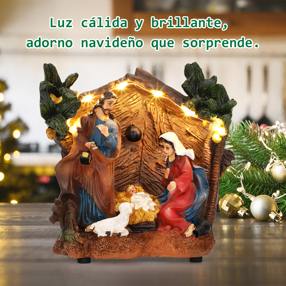 SDD1279  Nacimiento Navideño Pesebre Decoracion Con Cifras Fijas Luz