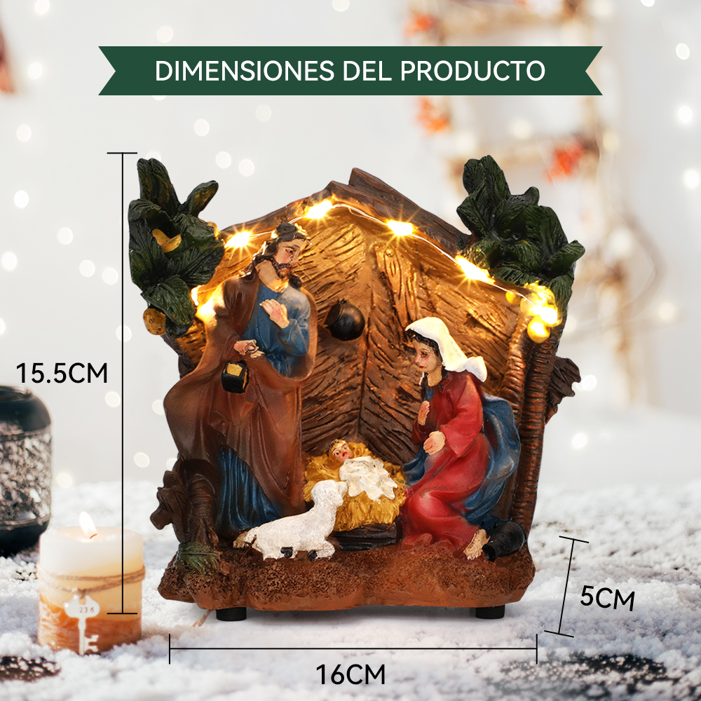 SDD1279  Nacimiento Navideño Pesebre Decoracion Con Cifras Fijas Luz