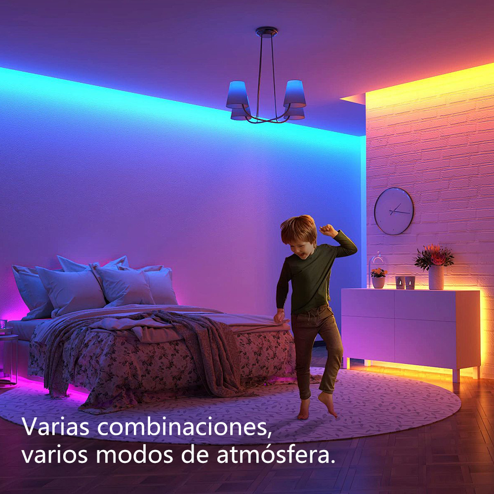 LED594  Tira De Luces Rgb 5m 5050 Bluetooth Decoración Del Hogar