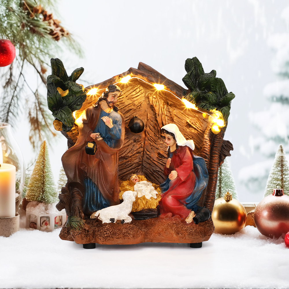 SDD1279  Nacimiento Navideño Pesebre Decoracion Con Cifras Fijas Luz