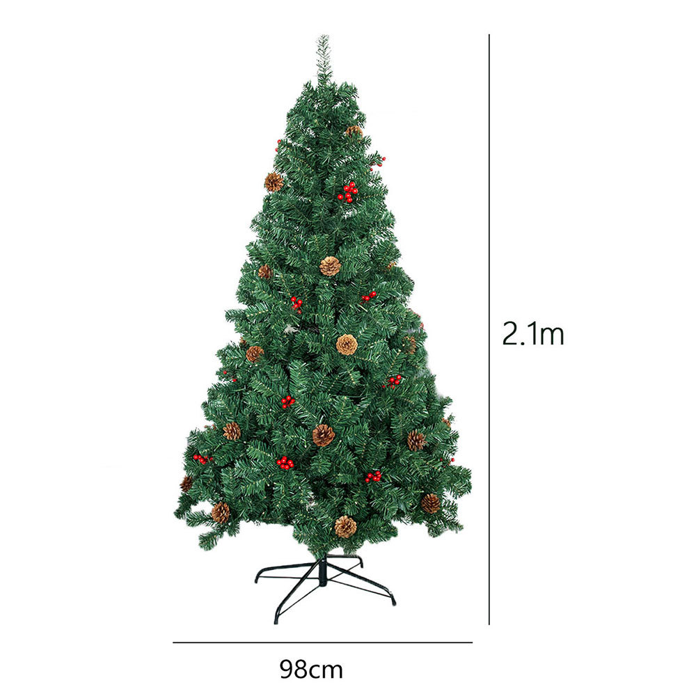SDS129  Árbol Navidad Artificial Frondoso 2.10m Con 400 Luces Led