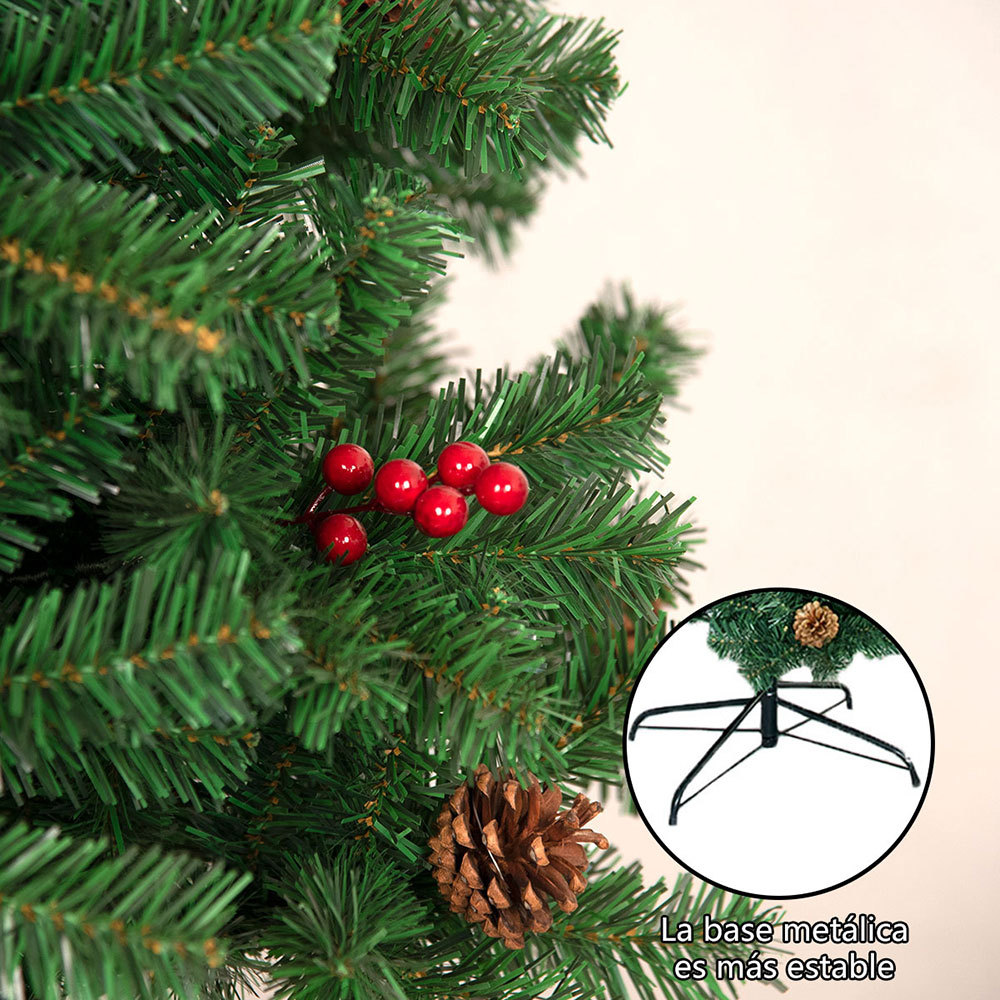 SDS129  Árbol Navidad Artificial Frondoso 2.10m Con 400 Luces Led