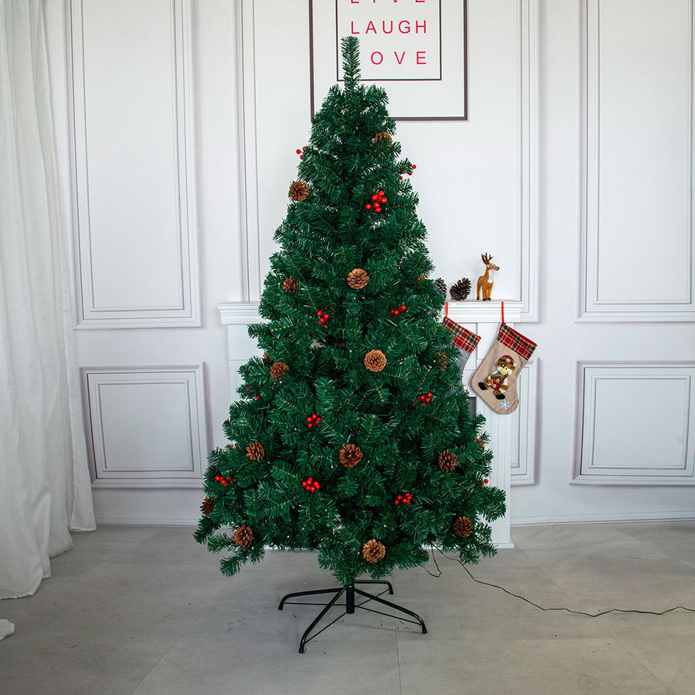 SDS129  Árbol Navidad Artificial Frondoso 2.10m Con 400 Luces Led