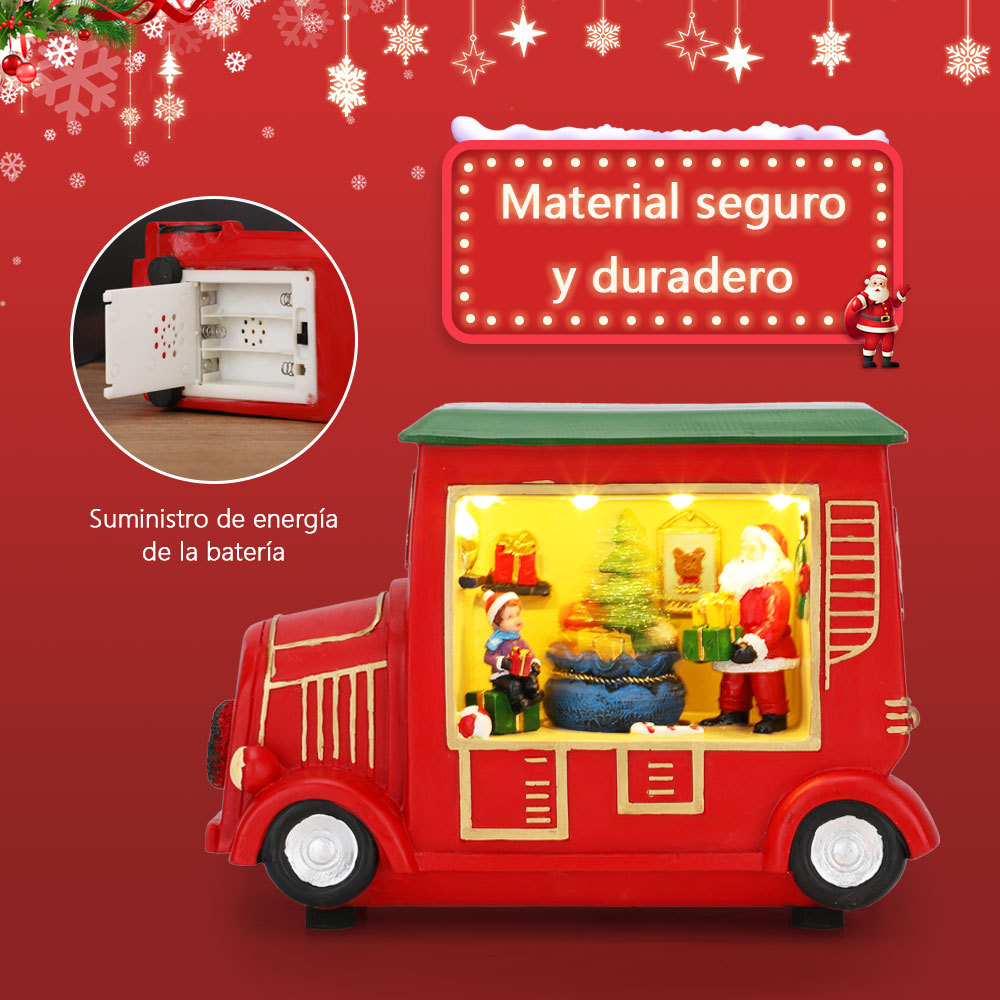 SDD1286  Adornos De Coche Decoración Camión Navidad CM-TOP Con Santa Y el Árbol de Navidad Decoraciones Navideñas Rojo