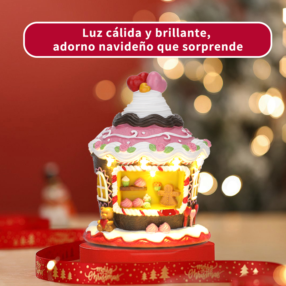 SDD1278  Pueblo Casa Navideñas CM-TOP Decoraciones Casa De Jengibre Con Luces LED