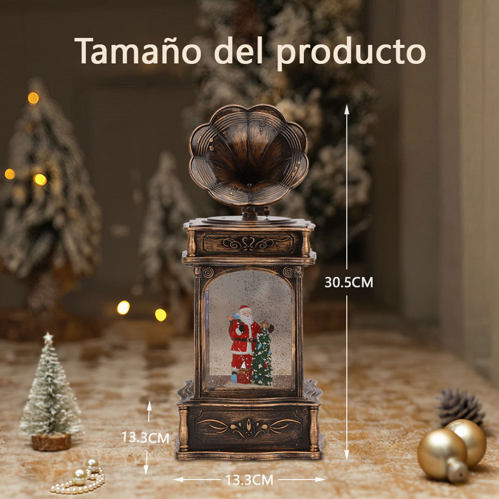 SDD1311  Farol Navideñas CM-TOP Bolas De Nieve Linterna Musical Fonógrafo Con Santa Luz Led Y Caída De Nieve