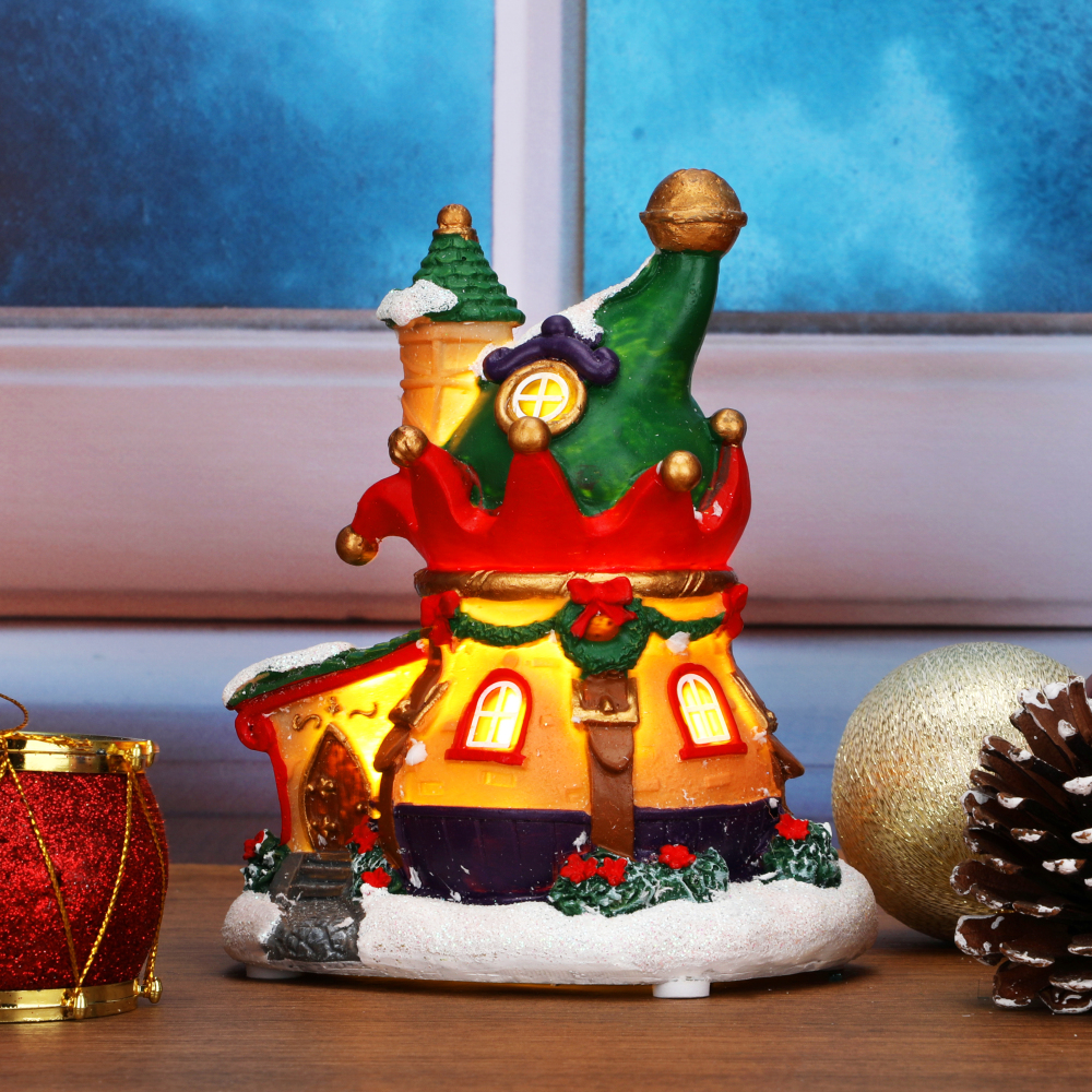 SDD1177-D  Casa Pueblo Villa Navideña Iluminada Con Luz Led Y Musical