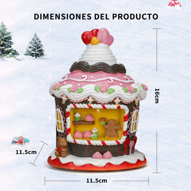 SDD1278  Pueblo Casa Navideñas CM-TOP Decoraciones Casa De Jengibre Con Luces LED