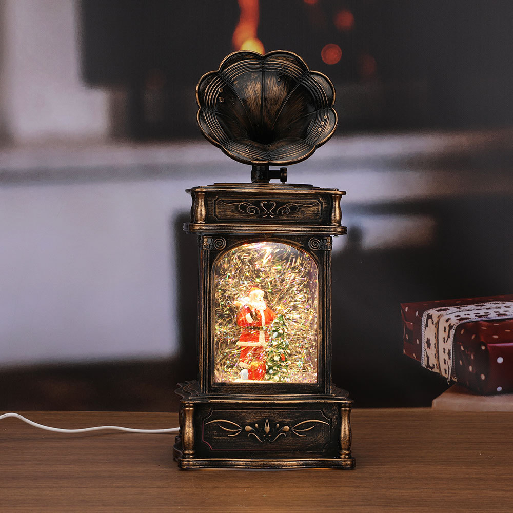 SDD1311  Farol Navideñas CM-TOP Bolas De Nieve Linterna Musical Fonógrafo Con Santa Luz Led Y Caída De Nieve