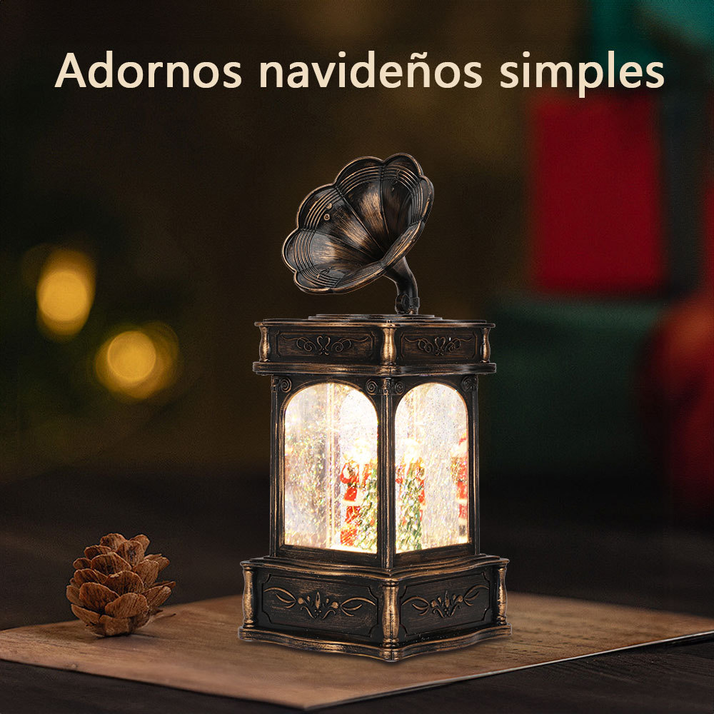 SDD1311  Farol Navideñas CM-TOP Bolas De Nieve Linterna Musical Fonógrafo Con Santa Luz Led Y Caída De Nieve