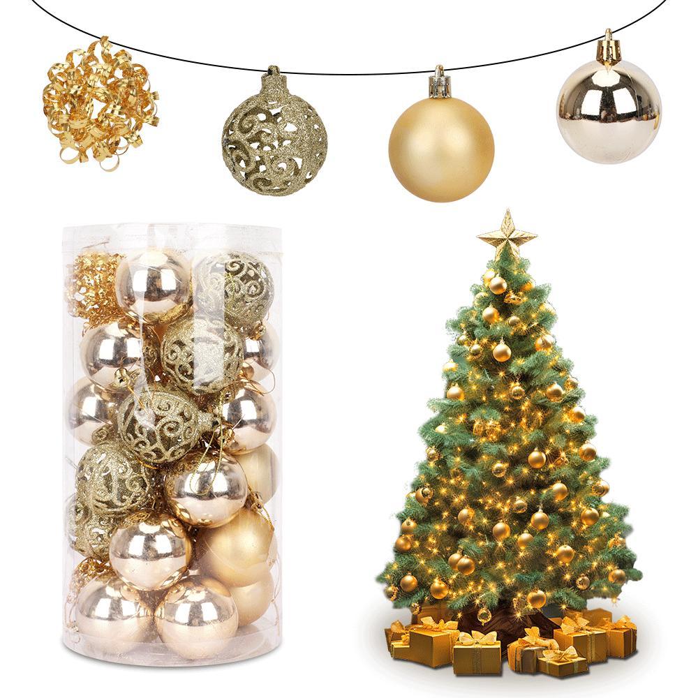SDS464   30pcs Esferas 6cm Decoracion Navideña Cm-top Estilos Mixtos