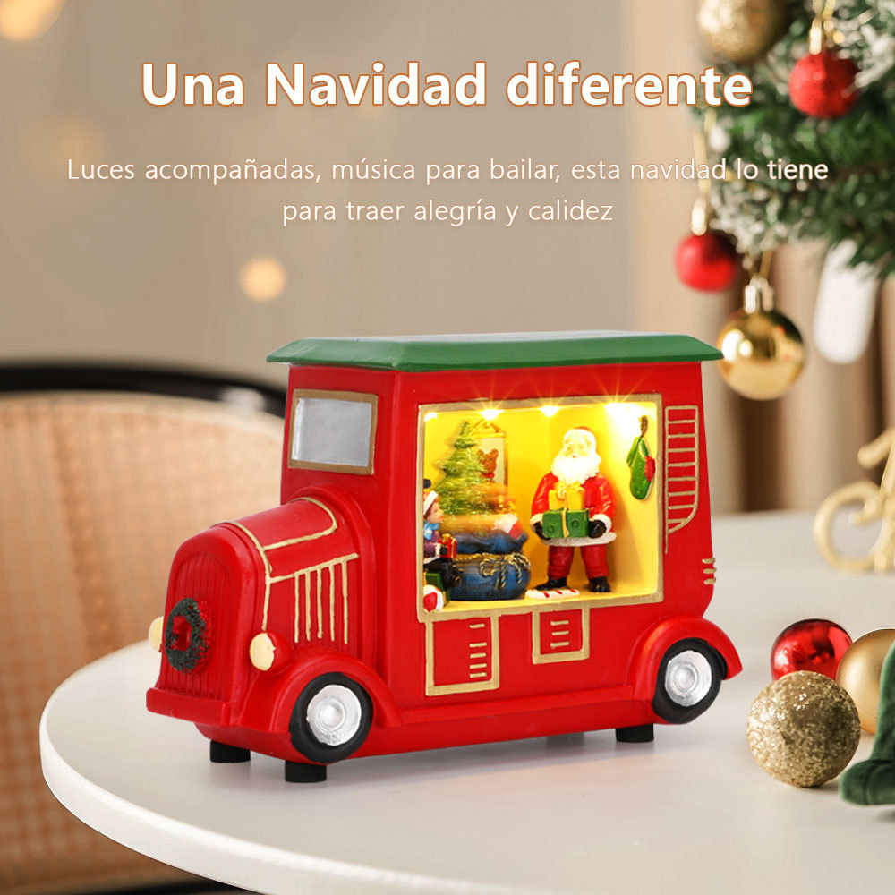 SDD1286  Adornos De Coche Decoración Camión Navidad CM-TOP Con Santa Y el Árbol de Navidad Decoraciones Navideñas Rojo