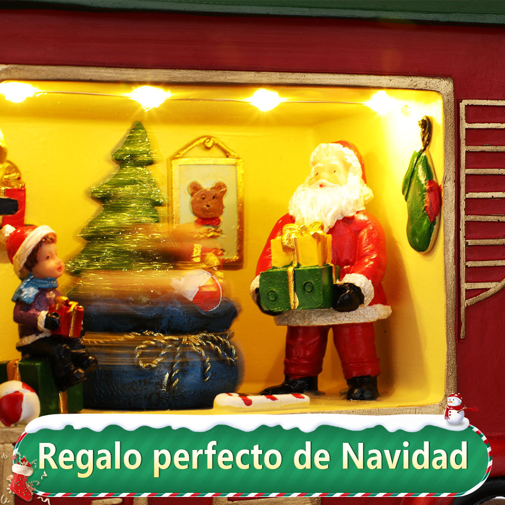 SDD1286  Adornos De Coche Decoración Camión Navidad CM-TOP Con Santa Y el Árbol de Navidad Decoraciones Navideñas Rojo