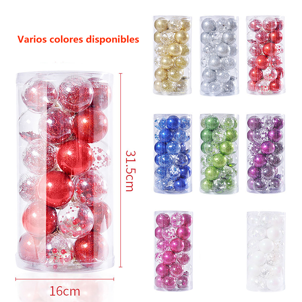 SDS4151-A  Esferas Navideñas De 24pzs 6cm Adornos Para Arbol Navideño