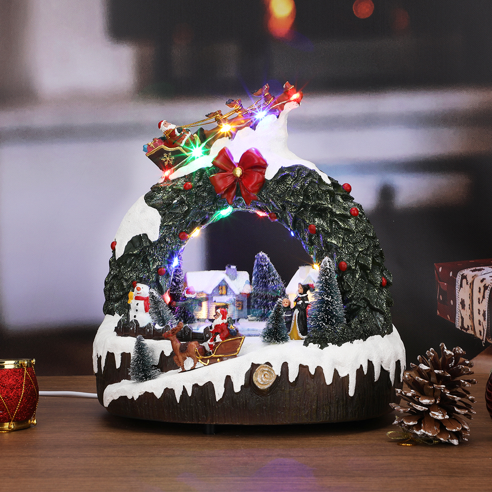 SDD1293  Villa Navideña Con Luz Led Y Musical Decoraciones Navideñas