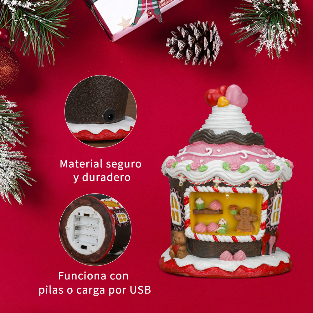 SDD1278  Pueblo Casa Navideñas CM-TOP Decoraciones Casa De Jengibre Con Luces LED