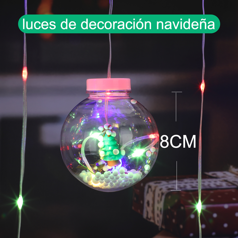 SDD135   Bola De Navidad Luces Led De Cortina 10 Lámparas Rgb