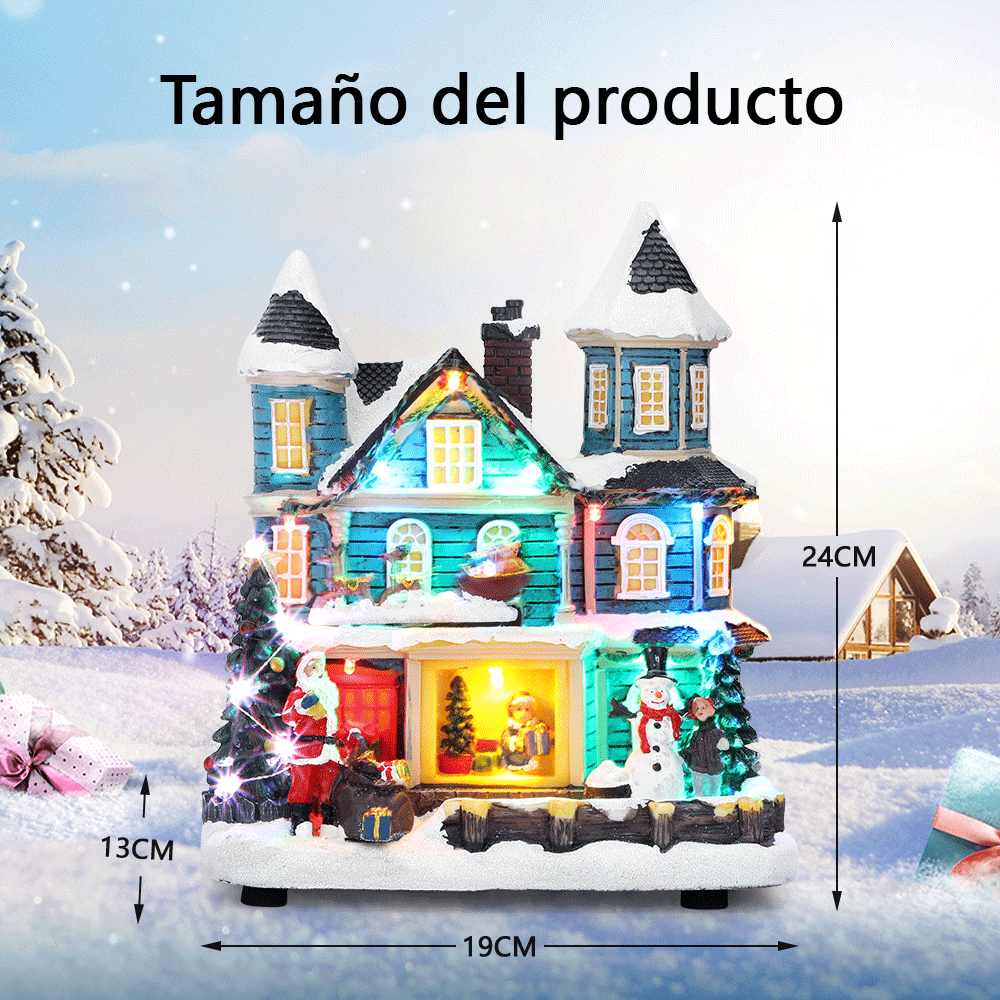 SDD1284  Casa Villa Navidad Con Música Y Luz Led Para Decoración