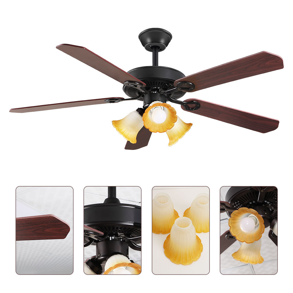 VEN31  CM-TOP Ventilador De Techo 5 Aspas Café Madera 52" Diámetro