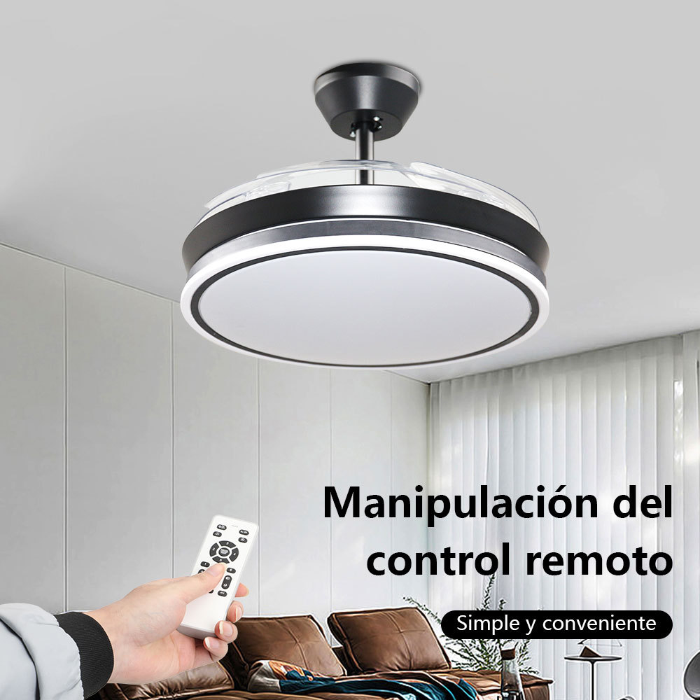 VEN32  CM-TOP Ventilador Techo Led Luz Moderno 4 Aspas Retractiles