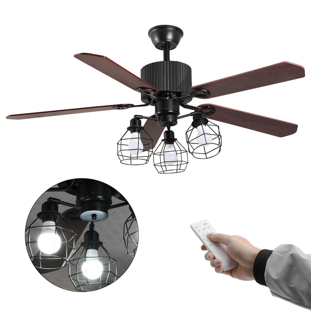 VEN33  CM-TOP Ventilador De Techo Madera Moderno Control Remoto 5 Aspas