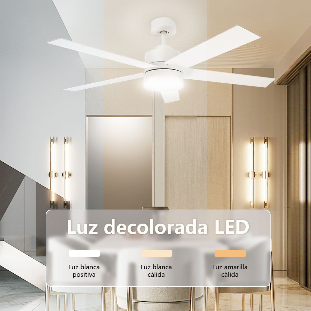 VEN34  CM-TOP Lámpara Ventilador De Techo Con Luces 5 Aspas Diámetro 48''