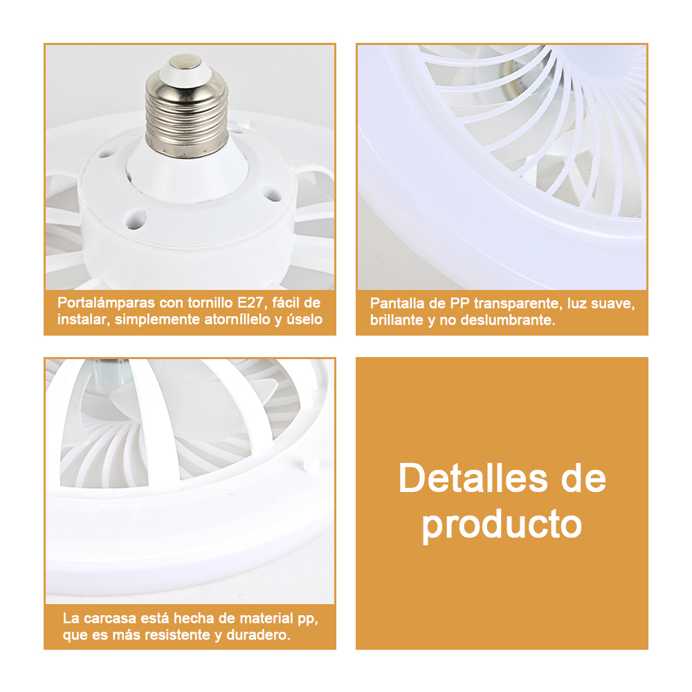 Ventilador De Techo Lámpara Con Led Luz Control Remoto