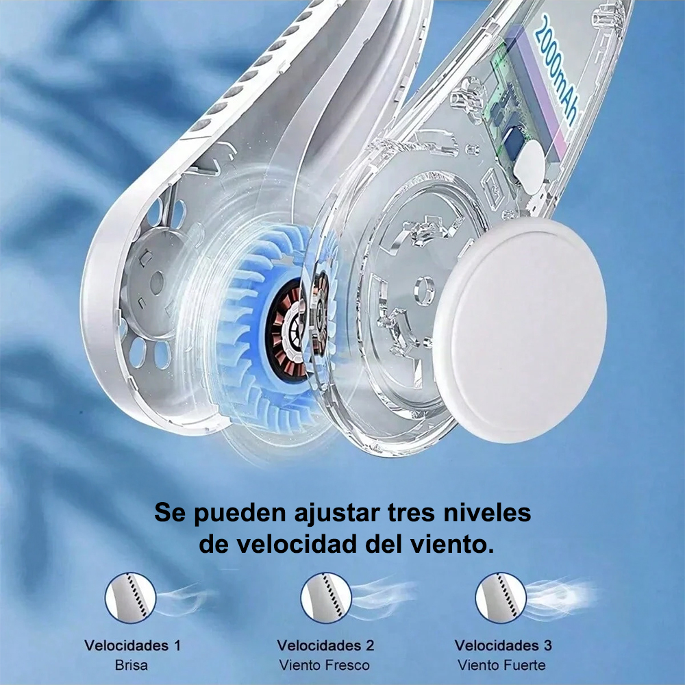 Mini Ventilador Cuello Portátil Silencioso Usb Recargable