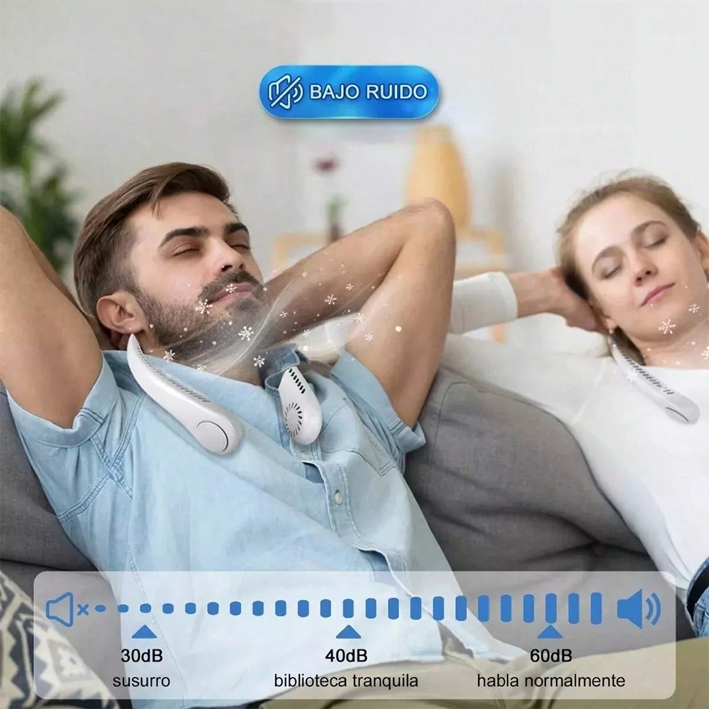 Mini Ventilador Cuello Portátil Silencioso Usb Recargable